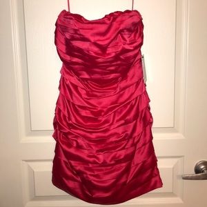 EXPRESS Silky Strapless Dress (with Optional Str…